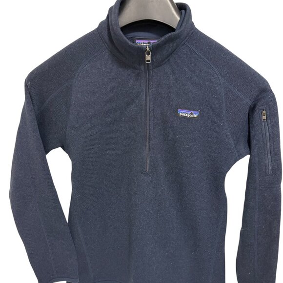 Patagonia 1/4 Zip Womens Size Medium Navy Blue Pullover Sweater - Picture 1 of 7